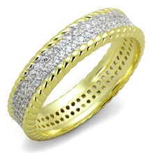 Load image into Gallery viewer, TS371 - Gold+Rhodium 925 Sterling Silver Ring with AAA Grade CZ  in Clear