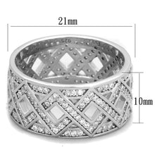 Load image into Gallery viewer, TS372 - Rhodium 925 Sterling Silver Ring with AAA Grade CZ  in Clear