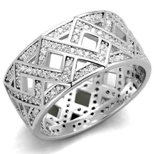 Load image into Gallery viewer, TS372 - Rhodium 925 Sterling Silver Ring with AAA Grade CZ  in Clear