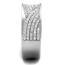 Load image into Gallery viewer, TS376 - Rhodium 925 Sterling Silver Ring with AAA Grade CZ  in Clear