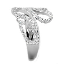 Load image into Gallery viewer, TS383 - Rhodium 925 Sterling Silver Ring with AAA Grade CZ  in Clear