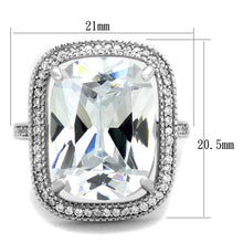 Load image into Gallery viewer, TS391 - Rhodium 925 Sterling Silver Ring with AAA Grade CZ  in Clear