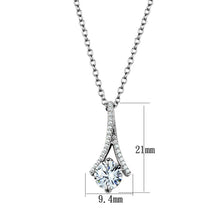 Load image into Gallery viewer, TS411 - Rhodium 925 Sterling Silver Chain Pendant with AAA Grade CZ  in Clear