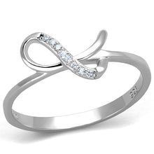 Load image into Gallery viewer, TS426 - Rhodium 925 Sterling Silver Ring with AAA Grade CZ  in Clear