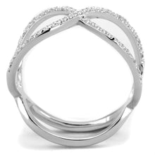 Load image into Gallery viewer, TS427 - Rhodium 925 Sterling Silver Ring with AAA Grade CZ  in Clear