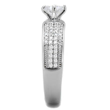 Load image into Gallery viewer, TS428 - Rhodium 925 Sterling Silver Ring with AAA Grade CZ  in Clear