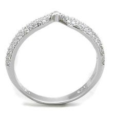 Load image into Gallery viewer, TS433 - Rhodium 925 Sterling Silver Ring with AAA Grade CZ  in Clear
