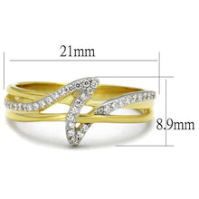 Load image into Gallery viewer, TS461 - Gold+Rhodium 925 Sterling Silver Ring with AAA Grade CZ  in Clear