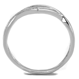 TS471 - Rhodium 925 Sterling Silver Ring with AAA Grade CZ  in Clear