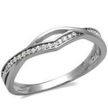 Load image into Gallery viewer, TS471 - Rhodium 925 Sterling Silver Ring with AAA Grade CZ  in Clear