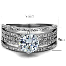 Load image into Gallery viewer, TS473 - Rhodium 925 Sterling Silver Ring with AAA Grade CZ  in Clear