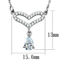 Load image into Gallery viewer, TS484 - Rhodium 925 Sterling Silver Necklace with AAA Grade CZ  in Clear