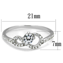 Load image into Gallery viewer, TS485 - Rhodium 925 Sterling Silver Ring with AAA Grade CZ  in Clear