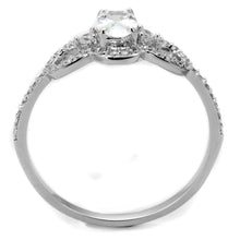 Load image into Gallery viewer, TS486 - Rhodium 925 Sterling Silver Ring with AAA Grade CZ  in Clear
