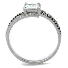 Load image into Gallery viewer, TS488 - Rhodium 925 Sterling Silver Ring with AAA Grade CZ  in Clear