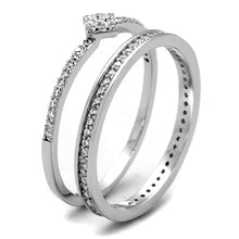 Load image into Gallery viewer, TS498 - Rhodium 925 Sterling Silver Ring with AAA Grade CZ  in Clear
