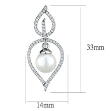 Load image into Gallery viewer, TS510 - Rhodium 925 Sterling Silver Earrings with Semi-Precious Glass Bead in White
