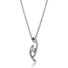 Load image into Gallery viewer, TS515 - Rhodium 925 Sterling Silver Necklace with AAA Grade CZ  in Clear