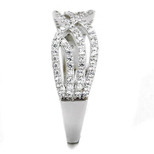 Load image into Gallery viewer, TS516 - Rhodium 925 Sterling Silver Ring with AAA Grade CZ  in Clear