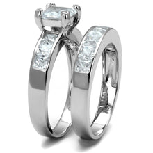 Load image into Gallery viewer, TS520 - Rhodium 925 Sterling Silver Ring with AAA Grade CZ  in Clear