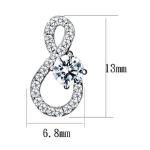 Load image into Gallery viewer, TS529 - Rhodium 925 Sterling Silver Earrings with AAA Grade CZ  in Clear