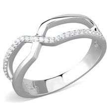 Load image into Gallery viewer, TS540 - Rhodium 925 Sterling Silver Ring with AAA Grade CZ  in Clear
