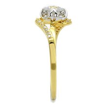 Load image into Gallery viewer, TS542 - Gold+Rhodium 925 Sterling Silver Ring with AAA Grade CZ  in Clear