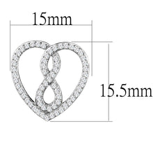 Load image into Gallery viewer, TS549 - Rhodium 925 Sterling Silver Earrings with AAA Grade CZ  in Clear