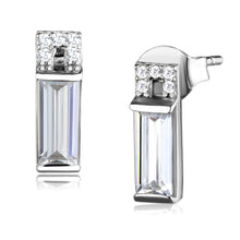 Load image into Gallery viewer, TS550 - Rhodium 925 Sterling Silver Earrings with AAA Grade CZ  in Clear