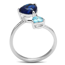 Load image into Gallery viewer, TS554 - Rhodium 925 Sterling Silver Ring with Synthetic Synthetic Glass in Montana