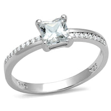 Load image into Gallery viewer, TS558 - Rhodium 925 Sterling Silver Ring with AAA Grade CZ  in Clear