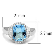 Load image into Gallery viewer, TS562 - Rhodium 925 Sterling Silver Ring with Synthetic Synthetic Glass in Light Sapphire