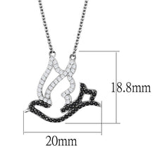 Load image into Gallery viewer, TS563 - Rhodium + Ruthenium 925 Sterling Silver Chain Pendant with AAA Grade CZ  in Clear