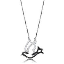 Load image into Gallery viewer, TS563 - Rhodium + Ruthenium 925 Sterling Silver Chain Pendant with AAA Grade CZ  in Clear