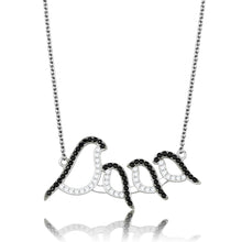 Load image into Gallery viewer, TS564 - Rhodium + Ruthenium 925 Sterling Silver Chain Pendant with AAA Grade CZ  in Clear