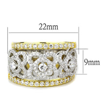 Load image into Gallery viewer, TS569 - Gold+Rhodium 925 Sterling Silver Ring with AAA Grade CZ  in Clear