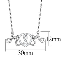Load image into Gallery viewer, TS571 - Rhodium 925 Sterling Silver Necklace with AAA Grade CZ  in Clear