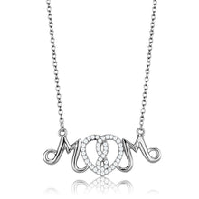 Load image into Gallery viewer, TS571 - Rhodium 925 Sterling Silver Necklace with AAA Grade CZ  in Clear
