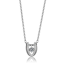 Load image into Gallery viewer, TS572 - Rhodium 925 Sterling Silver Necklace with AAA Grade CZ  in Clear