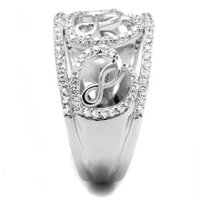Load image into Gallery viewer, TS573 - Rhodium 925 Sterling Silver Ring with AAA Grade CZ  in Clear