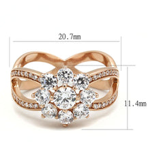 Load image into Gallery viewer, TS586 - Rose Gold 925 Sterling Silver Ring with AAA Grade CZ  in Clear