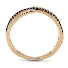 Load image into Gallery viewer, TS590 - Rose Gold 925 Sterling Silver Ring with Synthetic Spinel in Jet