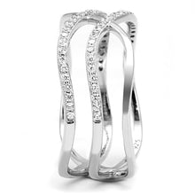 Load image into Gallery viewer, TS602 - Rhodium 925 Sterling Silver Ring with AAA Grade CZ  in Clear