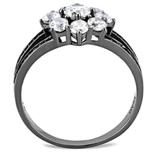Load image into Gallery viewer, TS611 - Ruthenium 925 Sterling Silver Ring with AAA Grade CZ  in Clear