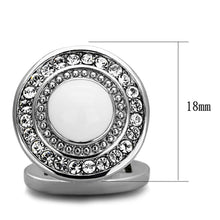 Load image into Gallery viewer, TK1273 - High polished (no plating) Stainless Steel Cufflink with Top Grade Crystal  in Clear
