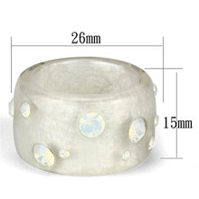 Load image into Gallery viewer, VL078 -  Resin Ring with Top Grade Crystal  in Aurora Borealis (Rainbow Effect)