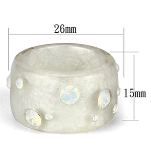 VL078 -  Resin Ring with Top Grade Crystal  in Aurora Borealis (Rainbow Effect)