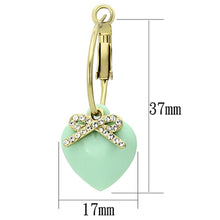 Load image into Gallery viewer, VL101 - IP Gold(Ion Plating) Brass Earrings with Synthetic Synthetic Stone in Emerald