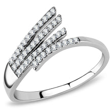 Load image into Gallery viewer, DA043 - High polished (no plating) Stainless Steel Ring with AAA Grade CZ  in Clear