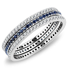 Load image into Gallery viewer, DA066 - High polished (no plating) Stainless Steel Ring with AAA Grade CZ  in London Blue